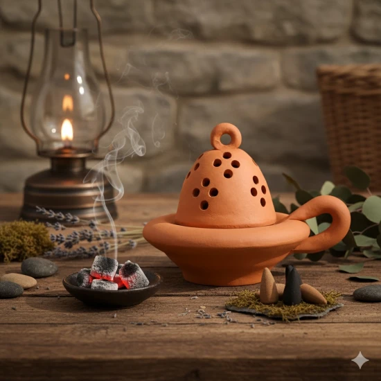 Kadzielniczka ceramiczna matowa z podstawką w aranżacji