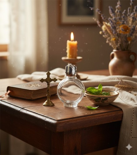 Mini buteleczka na wodę święconą Róża Papieska