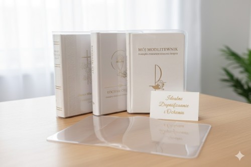Okładka przezroczysta na modlitewnik komunijny – folia PCV ochronna