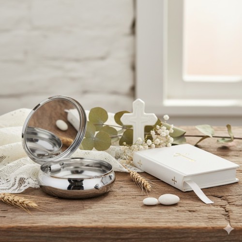 Pudełko na różaniec z imieniem IHS - wewnątrz