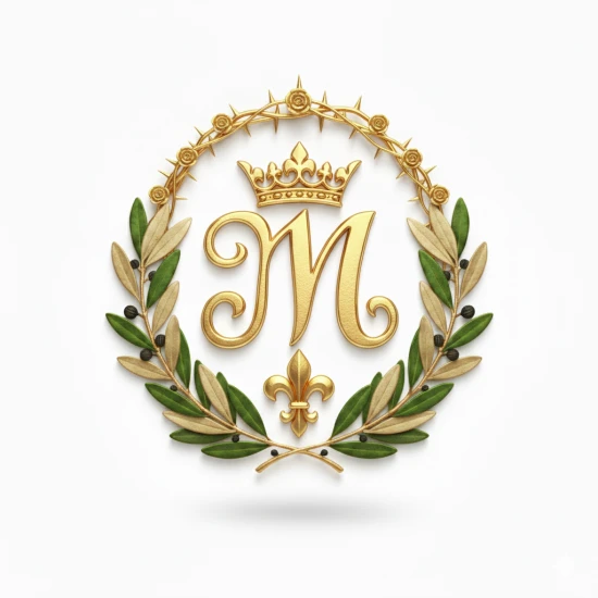 złoty projekt - Bieżnik kolędowy z Monogramem Maryi – personalizacja Ink-Jet