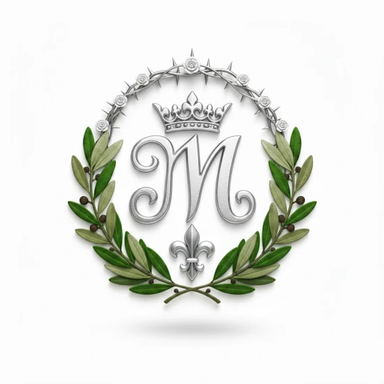 srebrny projekt - Bieżnik kolędowy z Monogramem Maryi – personalizacja Ink-Jet