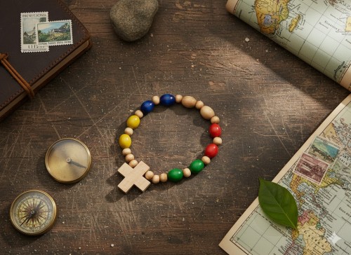 Różaniec drewniany na rękę