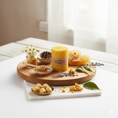 Świeca z węzy pszczelej 10 cm –  z naturalnego wosku pszczelego