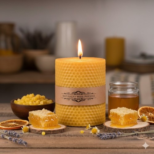 Świeca z węzy pszczelej 10 cm
