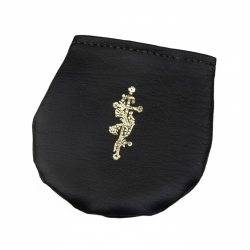 Czarne etui na różaniec z eko skóry zapinane na rzep