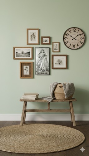 Srebrny obrazek Jezus Miłosierny Jezu Ufam Tobie 12×6