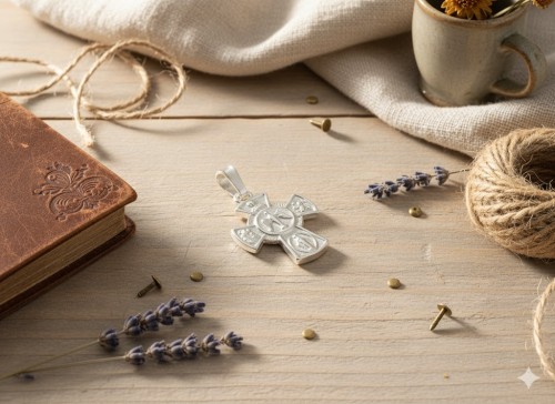 Srebrny medalik krzyż próba 925