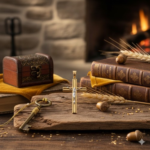 Krzyżyk złoty z wizerunkiem Chrystusa