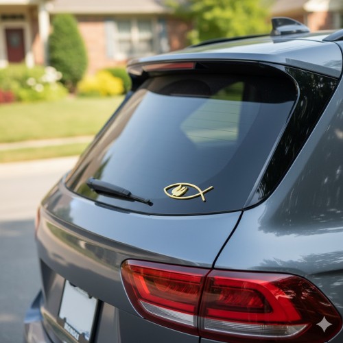 Naklejka rybka chrześcijańska Ichtys – symbol Ducha Świętego