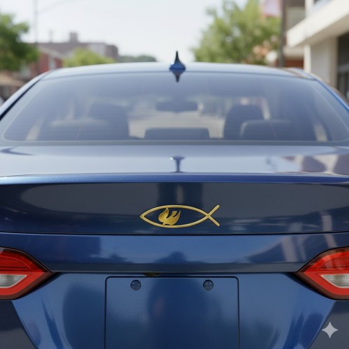 Naklejka rybka chrześcijańska Ichtys – symbol Ducha Świętego