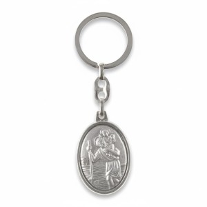 Brelok św. Krzysztof – metalowy brelok 4 × 2,7 cm, patron kierowców
