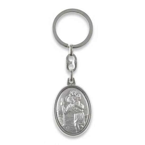 Brelok św. Krzysztof – metalowy brelok 4 × 2,7 cm, patron kierowców