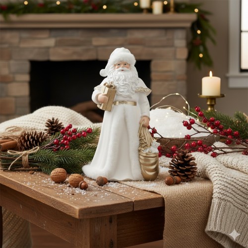 Figurka Święty Mikołaj 30 cm – dekoracja świąteczna z żywicy