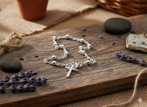Różaniec srebrny na rękę – „dziesiątka”, próba 925 (2,2 g