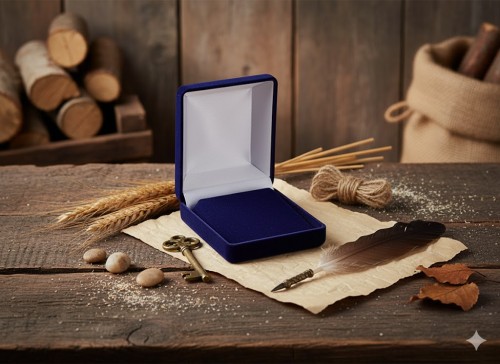 Pudełeczko prezentowe granatowe – biżuteria 6×8 cm