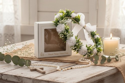 Wianek komunijny z pudełkiem