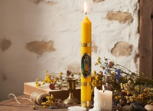 Świeca gromniczna - żółta