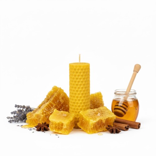 Świeca z węzy pszczelej walec 10 cm – naturalny wosk pszczeli