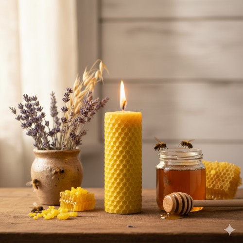 Świeca z węzy pszczelej walec 10 cm