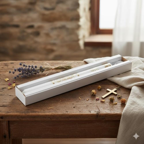 Świeca komunijna biała