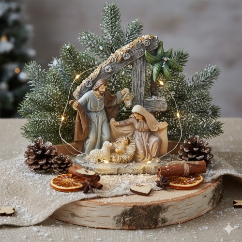 Szopka w przykładowej aranżacji świątecznej