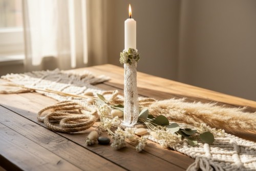Świeca gromnica ECO PREMIUM w domowej aranzacji