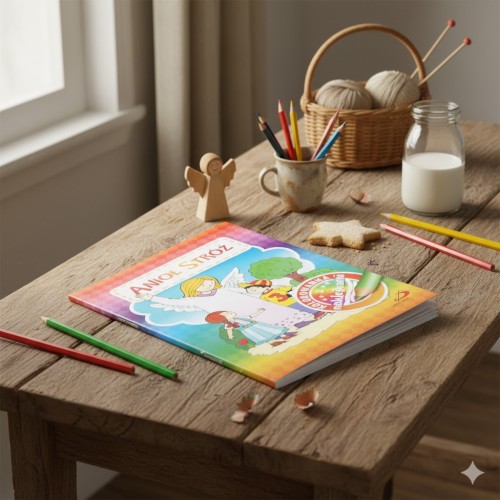 Kolorowanka z naklejkami – Anioł Stróż