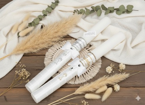 Świeca imienna Swarovski – kryształki, srebrny medalik 925