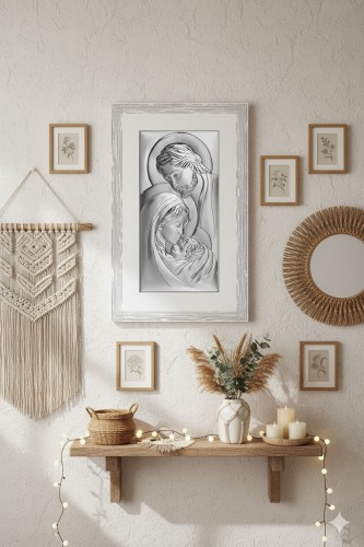 Obrazek srebrny – Maryja, Józef i Dzieciątko Jezus