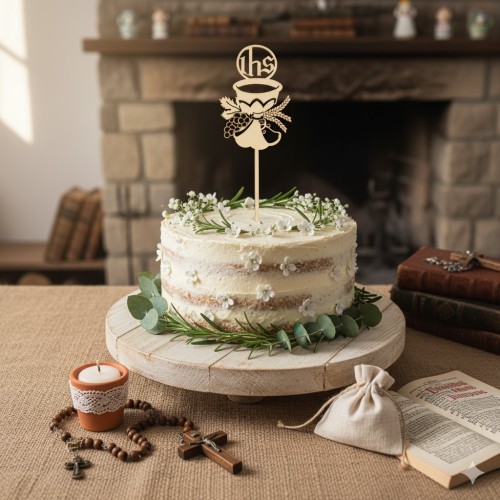 Topper drewniany „Komunia Święta”