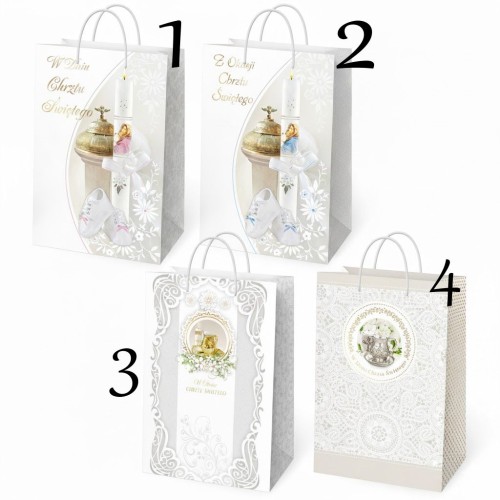 Torba prezentowa na Chrzest Święty – Pamiątka Chrztu Świętego A5 - model do wyboru