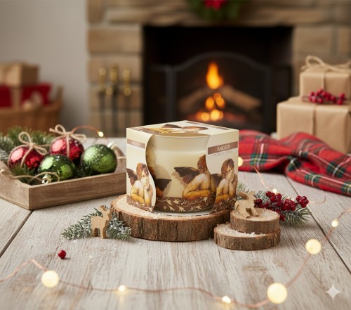 Świeca zapachowa ANIOŁKI – zimowa dekoracja