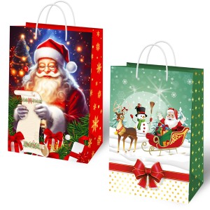 Torebka ozdobna świąteczna – mała  (wzory z Mikołajem)