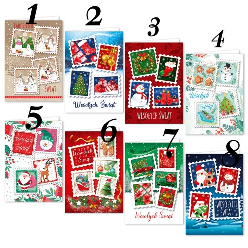 Karnet Świąteczny Tłoczony – świecki, format B6 (różne wzory)