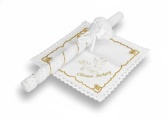 Zestaw na chrzest SWAROVSKI  - kolorystyka złota