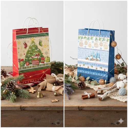 Świąteczna torebka prezentowa średnia