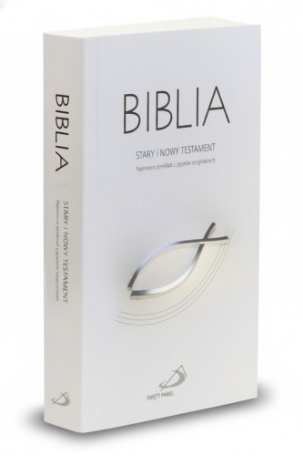 Biblia z kolorową wkładką . Oprawa miękka, szara