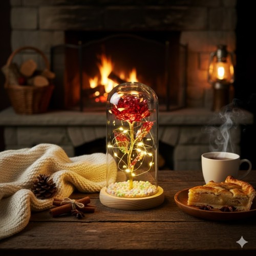 Czerwona Róża w Kloszu LED – symbol miłości, która nigdy nie więdnie