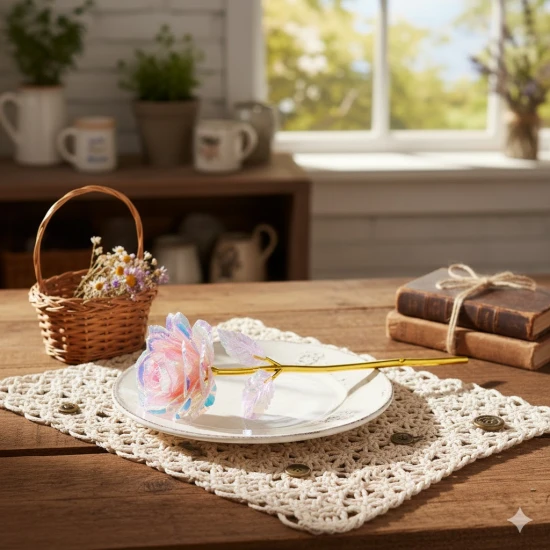 Wieczna Róża Opalizująca 24 cm – elegancki symbol miłości