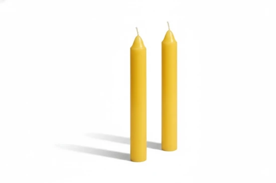 Świeczki stołowe żółte 17 cm – 2 sztuki