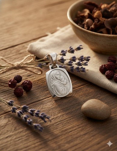 Medalik srebrny Matka Boża Cygańska, próba 925, 2,1 g