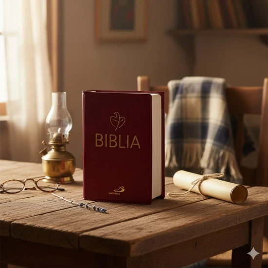 Biblia Tabor bordowa z etui PVC