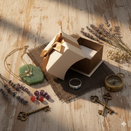 Etui tekturowe z kokardką – kremowe