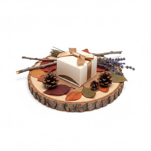 Etui tekturowe z kokardką – kremowe