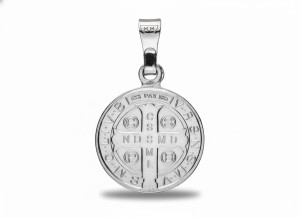 Medalion Benedyktyński srebrny – próba 925, 2,6 g, średnica 1,9 cm