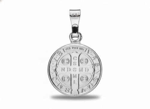 Medalion Benedyktyński srebrny – próba 925, 2,6 g, średnica 1,9 cm