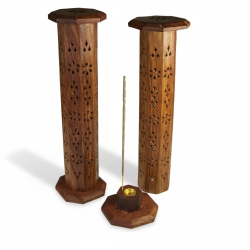 Palisandrowe pudełko na kadzidła – elegancka drewniana podstawka