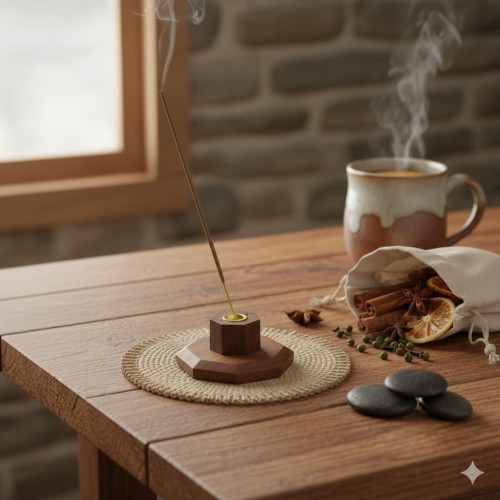 Palisandrowe pudełko na kadzidła – elegancka drewniana podstawka