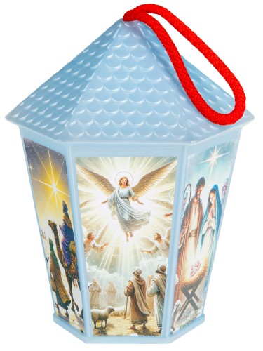 Lampion plastikowy LED na Roraty – niebieski